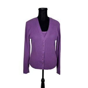 J.G. Hook Cotton Ribbed Sweater Set - Women’s M
